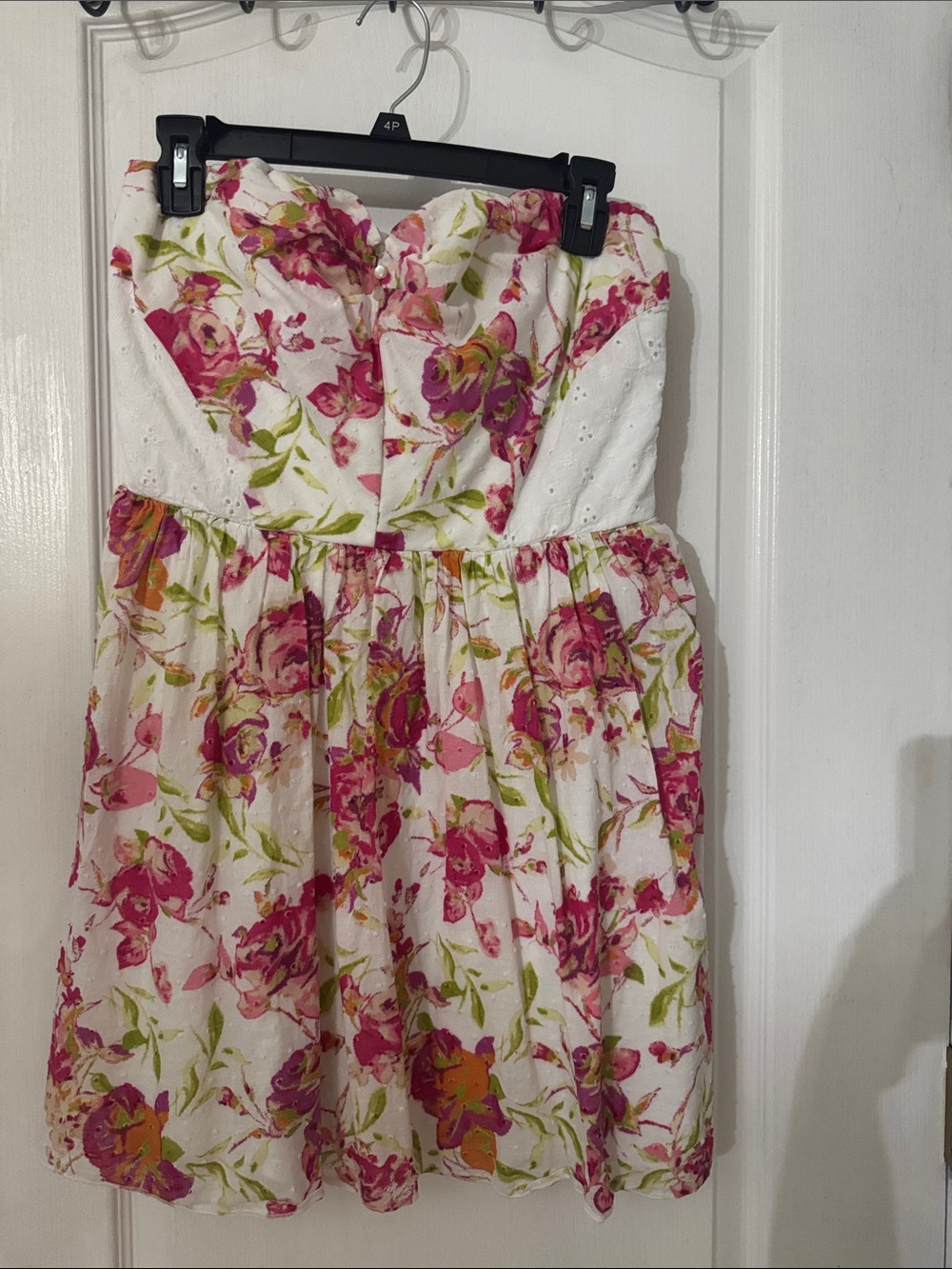 Speechless Strapless Floral Sundress - White & Pink